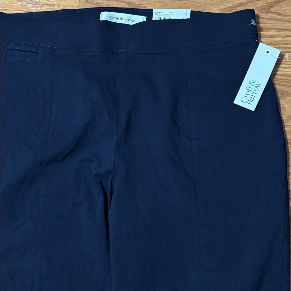 Croft & Barrow Navy Ankle Mid Rise Women's Pants - Picture 3 of 7